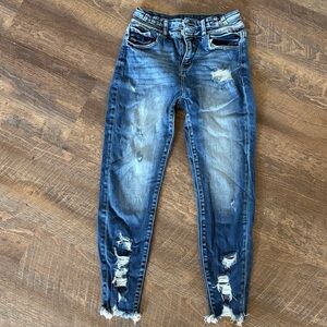 KanCan Dark Blue Distressed Skinny Jeans